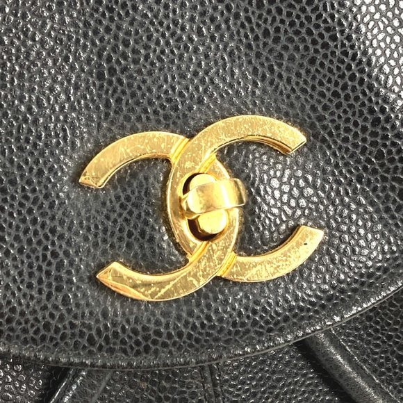CHANEL CC Coco Mark Triple Logo Backpack with Pouch, Caviar Leather, Black - Picture 15 of 16